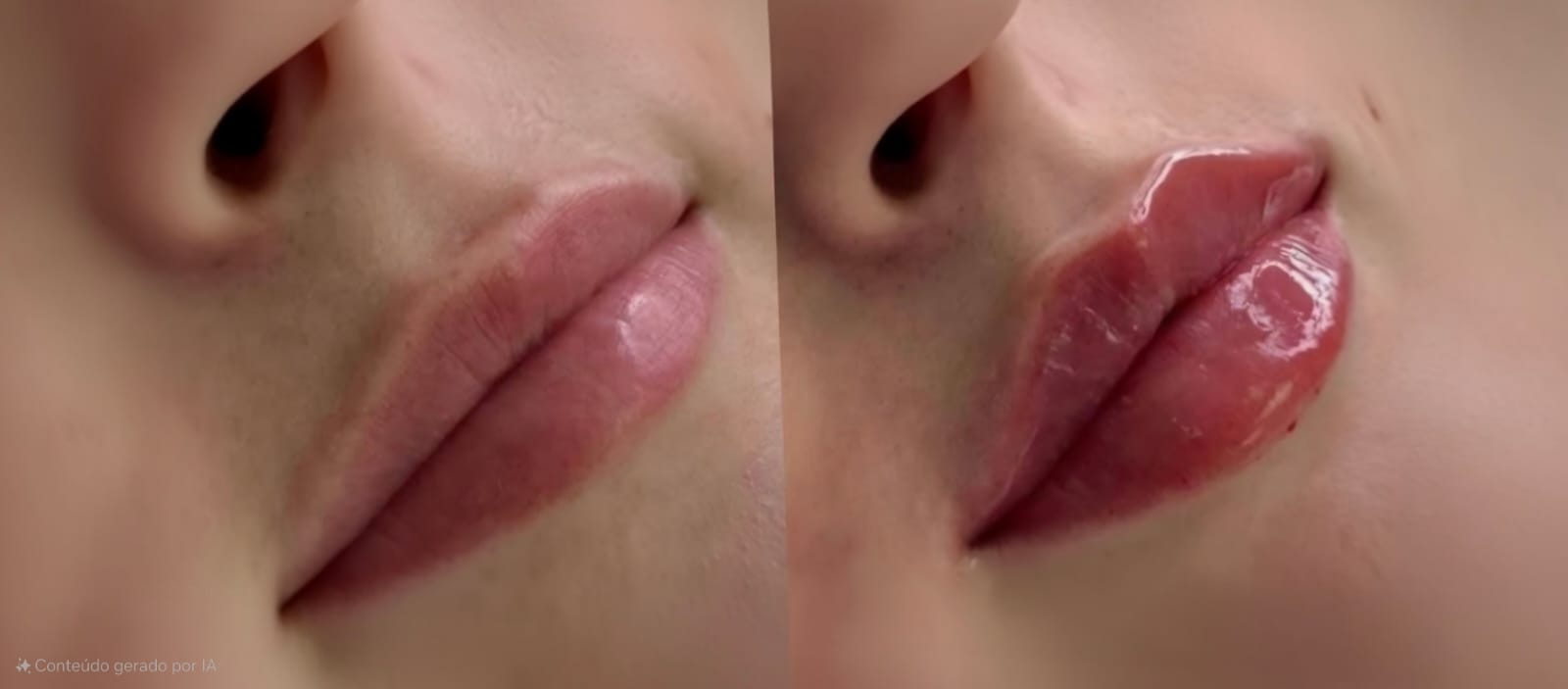 Montagem comparativa de lábios